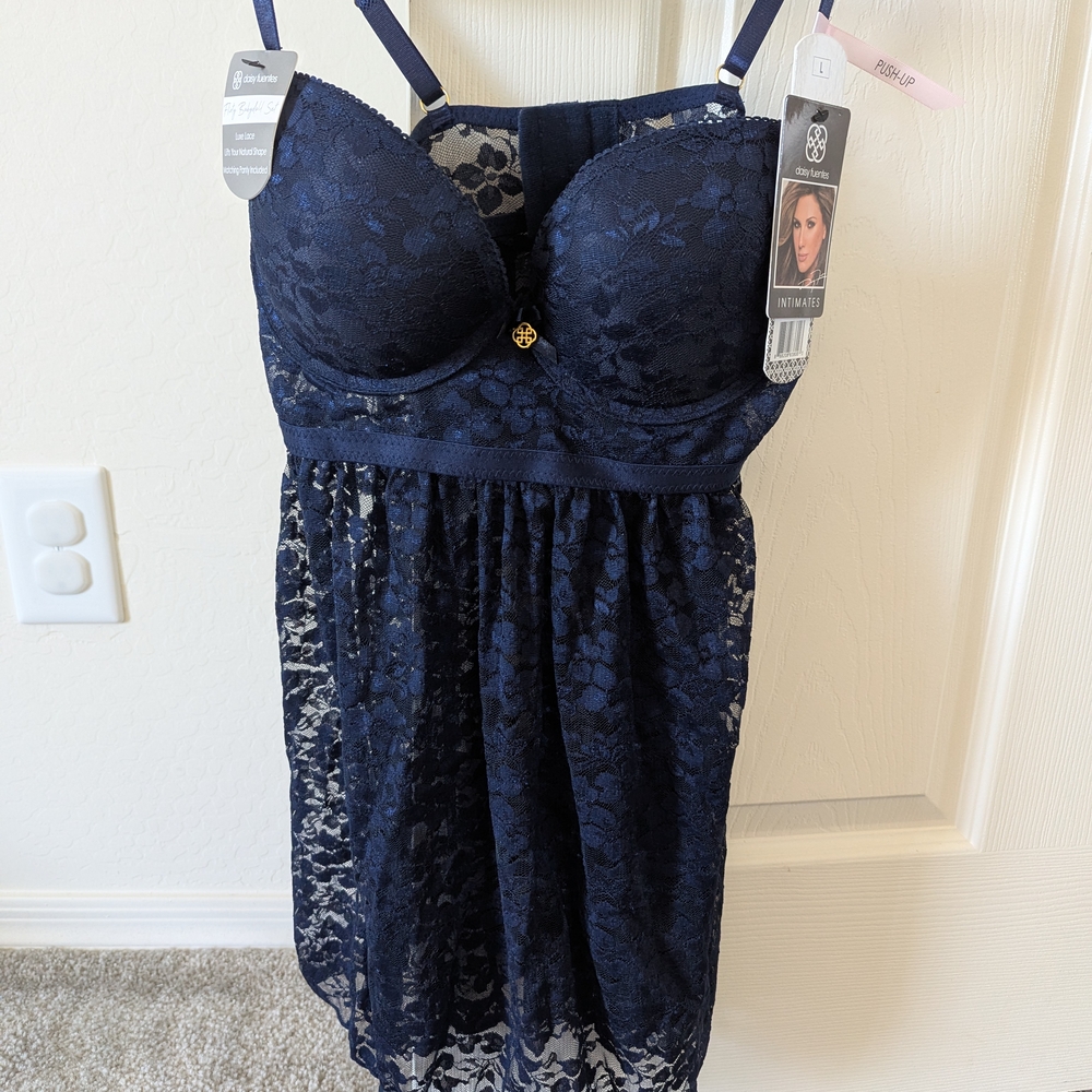 Daisy Fuentes Midnight Blue Lace Chemise